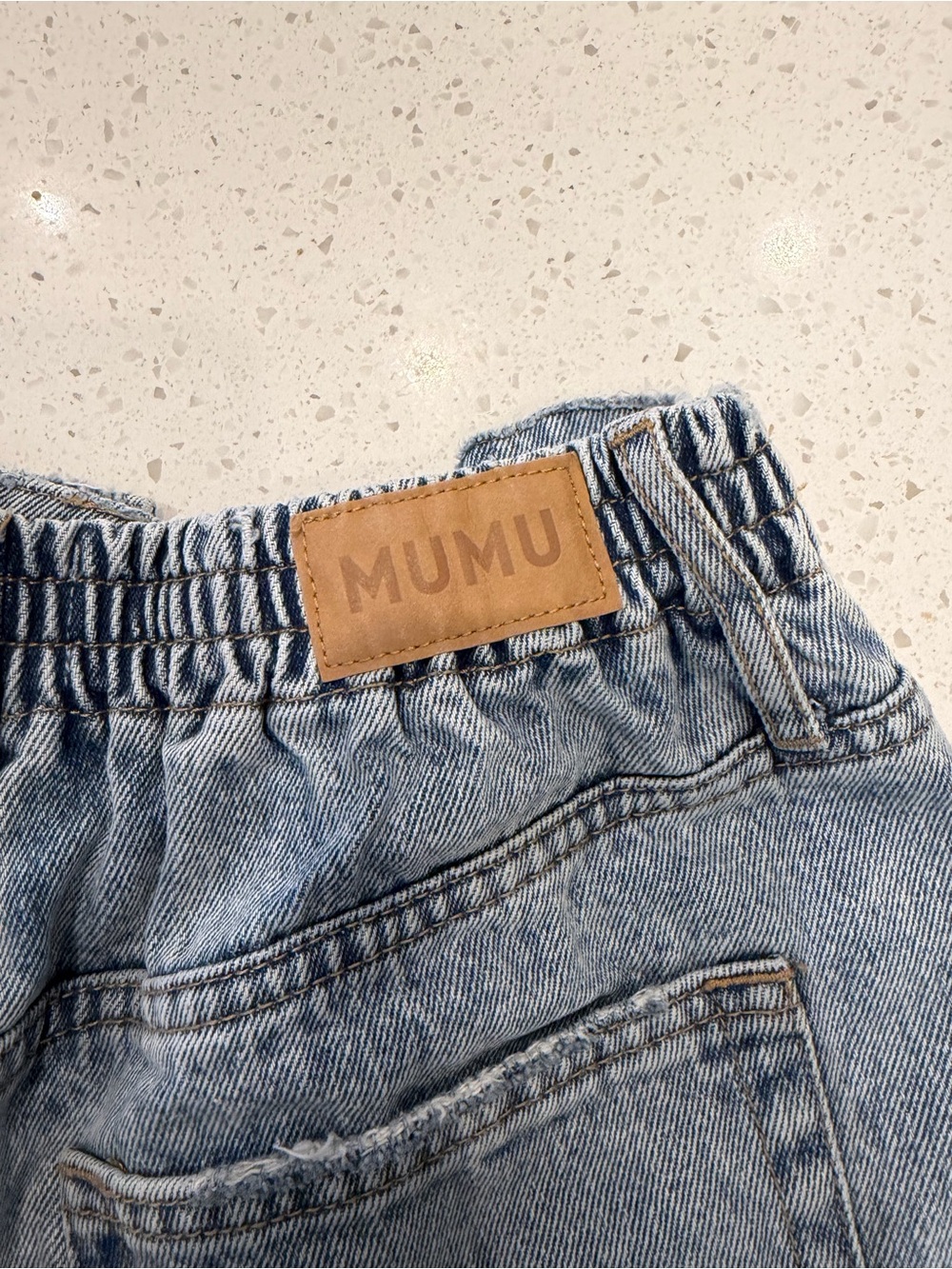Mumu Light Blue Denim Jogger Shorts
